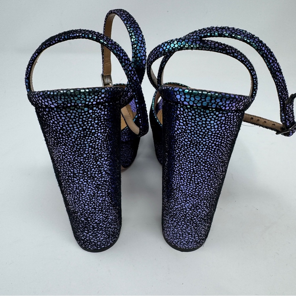 AQUAZZURA Sinner Ombre Platform Ankle-strap Sandals In Petroleum - Picture 7 of 16